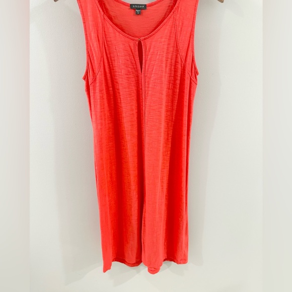 Lilla P Slub Knit Keyhole Tank Dress Orange Size Small - Picture 3 of 5